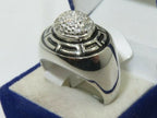 Jewellery Kingdom Greek Key Cz Sterling Silver Stamped Cubic Zirconia Pave Ring - Jewelry Rings - British D'sire