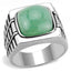 Jewellery Kingdom Green Signet Synthetic Cubic Zirconia Mens Emerald Ring (Silver) - Rings - British D'sire