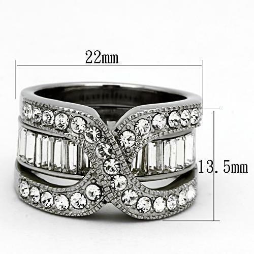Jewellery Kingdom Ladies Wedding Engagement Guard Baguettes Band Ring Set Secondary image