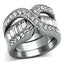 Jewellery Kingdom Guard Baguettes cz Stainless Steel Wedding Band, Ladies Engagement Ring Set - Engagement Rings - British D'sire