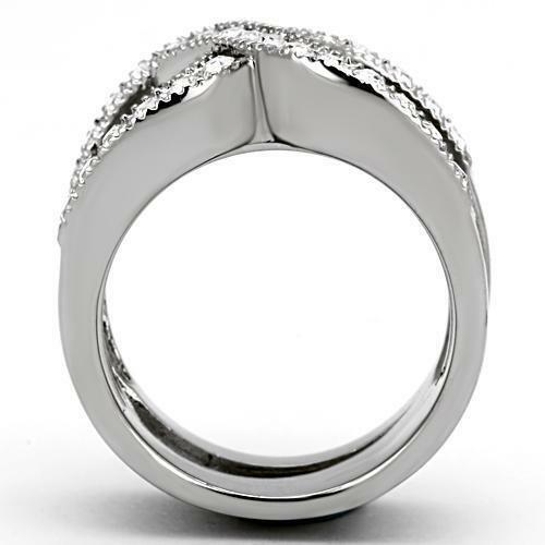 Jewellery Kingdom Guard Baguettes cz Stainless Steel Wedding Band, Ladies Engagement Ring Set - Engagement Rings - British D'sire