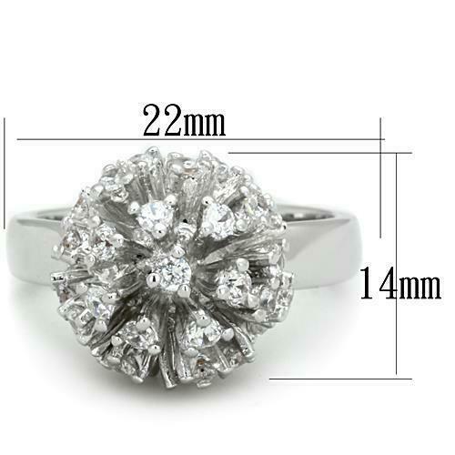 Jewellery Kingdom Handmade Cubic Zirconia Solitaires Raised Rhodium Ladies Ring (Silver) Secondary image