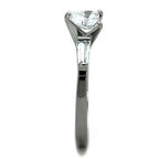 Jewellery Kingdom Heart Cz Baguettes Stainless Steel Engagement 1.5ct Ring - Jewelry Rings - British D'sire