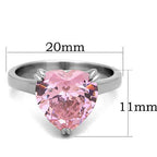 Jewellery Kingdom Heart Ladies 4ct Cubic Zirconia Sapphire Stainless Steel Ring (Pink) - Jewelry Rings - British D'sire