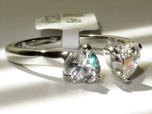 Jewellery Kingdom Heart Solitaires Cubic Zirconia 150 Carat Stainless Steel Ring (Silver) - Jewelry Rings - British D'sire