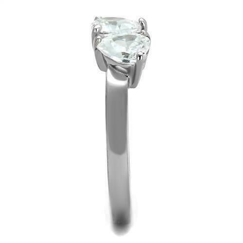 Jewellery Kingdom Heart Solitaires Cubic Zirconia 150 Carat Stainless Steel Ring (Silver) - Jewelry Rings - British D'sire Main image