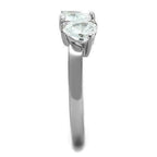 Jewellery Kingdom Heart Solitaires Cubic Zirconia 150 Carat Stainless Steel Ring (Silver) - Jewelry Rings - British D'sire