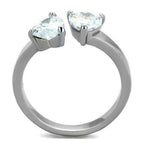 Jewellery Kingdom Heart Solitaires Cubic Zirconia 150 Carat Stainless Steel Ring (Silver) - Jewelry Rings - British D'sire