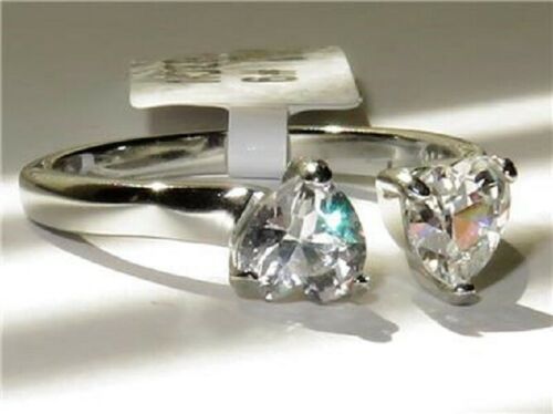 Jewellery Kingdom Heart Solitaires Cubic Zirconia 150 Carat Stainless Steel Ring (Silver) - Jewelry Rings - British D'sire
