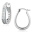 Jewellery Kingdom Hoop Oval Dangle Drop Cubic Zirconia Handmade Comfortable Earrings (Silver) - Earrings - British D'sire