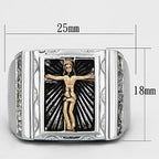 Jewellery Kingdom Jesus Signet Mens Religious Stainless Steel Cubic Zirconia Ring (Rose Gold) - Jewelry Rings - British D'sire