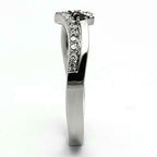 Jewellery Kingdom Jet Eternity Stainless Steel Cubic zirconia Band Ring (Silver Black) - Jewelry Rings - British D'sire