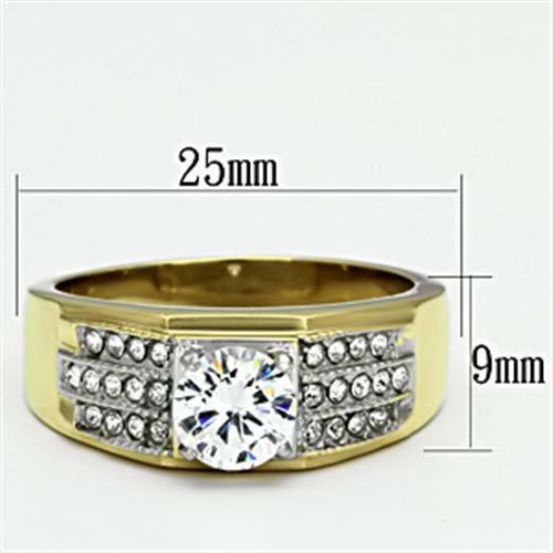 Jewellery Kingdom Jewellery Kingdom Mens Cz Signet Pinky 2 Carat Realistic Steel Gold Ring - Jewelry Rings - British D'sire