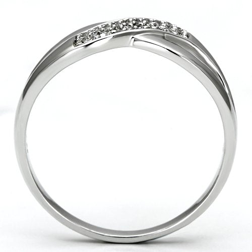 Jewellery Kingdom Ladies 1 Carat Cz Sterling Silver Crossover Micro Pave Triple Row Ring - Jewelry Rings - British D'sire