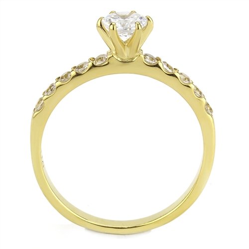 Jewellery Kingdom Ladies 1 Carat Solitaire Accents Cubic Zirconia Engagement Gold Ring - Jewelry Rings - British D'sire Main image