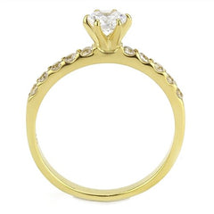 Jewellery Kingdom Ladies 1 Carat Solitaire Accents Cubic Zirconia Engagement Gold Ring - Jewelry Rings - British D'sire