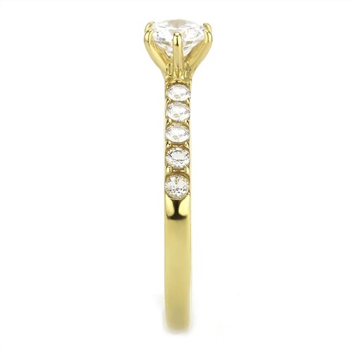 Jewellery Kingdom Ladies 1 Carat Solitaire Accents Cubic Zirconia Engagement Gold Ring - Jewelry Rings - British D'sire