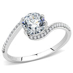 Jewellery Kingdom Ladies 1 Carat Solitaire Accents Stainless Steel Cz Twist Engagement Ring - Jewelry Rings - British D'sire