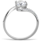 Jewellery Kingdom Ladies 1 Carat Solitaire Accents Stainless Steel Cz Twist Engagement Ring - Jewelry Rings - British D'sire
