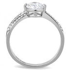Jewellery Kingdom Ladies 1 Carat Stainless Steel Cubic Zirconia Clear Crossover Silver Ring - Jewelry Rings - British D'sire