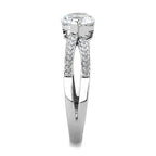Jewellery Kingdom Ladies 1 Carat Stainless Steel Cubic Zirconia Clear Crossover Silver Ring - Jewelry Rings - British D'sire