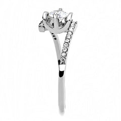 Jewellery Kingdom Ladies 1 Carat Twist Stainless Steel Cubic Zirconia Engagement Ring - Jewelry Rings - British D'sire