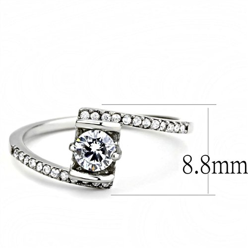 Jewellery Kingdom Ladies 1 Carat Twist Stainless Steel Cubic Zirconia Engagement Ring - Jewelry Rings - British D'sire