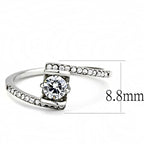 Jewellery Kingdom Ladies 1 Carat Twist Stainless Steel Cubic Zirconia Engagement Ring - Jewelry Rings - British D'sire