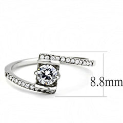 Jewellery Kingdom Ladies 1 Carat Twist Stainless Steel Cubic Zirconia Engagement Ring - Jewelry Rings - British D'sire