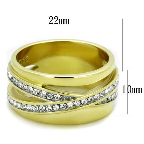 Jewellery Kingdom Ladies 10mm Crossover Steel Band All Sizes Comfort Ring (Gold) Secondary image