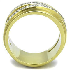 Jewellery Kingdom Ladies 10mm Crossover Steel Band All Sizes Comfort Ring (Gold) - Jewelry Rings - British D'sire
