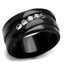 Jewellery Kingdom Ladies 10mm Cz Stainless Steel Wide Band Wedding Eternity Ring Black - Jewelry Rings - British D'sire