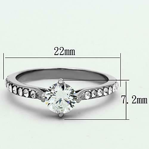 Jewellery Kingdom Ladies 1.50 Carat Cubic Zirconia Stainless Steel Silver Accents Ring Secondary image
