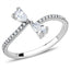 Jewellery Kingdom Ladies 1.50 Carat Pear Cz Double Accents Stainless Steel Ring (Silver) - Jewelry Rings - British D'sire