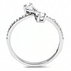 Jewellery Kingdom Ladies 1.50 Carat Pear Cz Double Accents Stainless Steel Ring (Silver) - Jewelry Rings - British D'sire