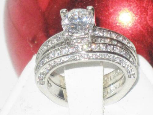 Jewellery Kingdom Ladies 1.55 Carat Cz Free Band Wedding Engagement Ring Set (Silver) - Jewelry Rings - British D'sire
