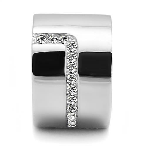 Jewellery Kingdom Ladies 15mm Band Stainless Steel Cz No Tarnish Pave Comfort Ring (Silver) Secondary image