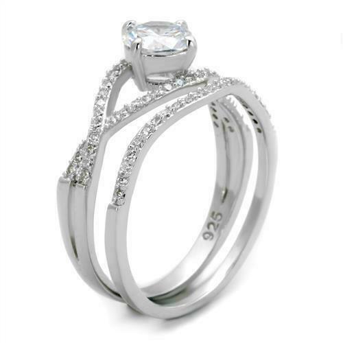 Jewellery Kingdom Ladies 1.80 Carat Cz Sterling Silver Engagement Wedding Band 2pcs Ring Set Secondary image