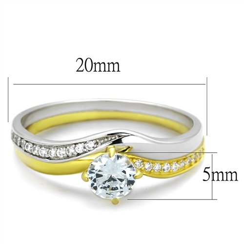 Jewellery Kingdom Ladies 18kt Sterling Silver Cz Engagement Wedding Band 15ct Ring Set (Gold) Secondary image