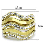 Jewellery Kingdom Ladies 18mm 18kt Steel Cz Chunky Classy Cocktail Band Ring (Gold) - Jewelry Rings - British D'sire
