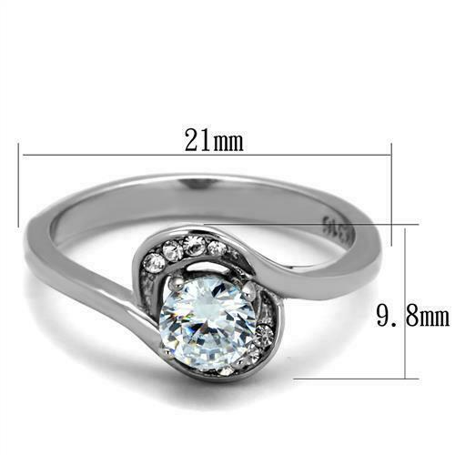Jewellery Kingdom Ladies 1ct Cubic Zirconia Stainless Steel Engagement Ring (Silver) Secondary image