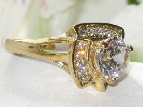 Jewellery Kingdom Ladies 2 Carat Cz Steel Solitaire Accents Raised Gold Ring Secondary image