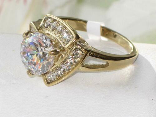 Jewellery Kingdom Ladies 2 Carat Cz Steel Solitaire Accents Raised Gold Ring - Jewelry Rings - British D'sire Main image