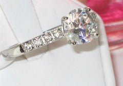 Jewellery Kingdom Ladies 2 Carat Simulated Diamonds Stainless Steel Engagement Ring (Silver) - Jewelry Rings - British D'sire