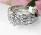 Jewellery Kingdom Ladies 2 Carat Solitaire Accents Channel Stainless Steel Cubic Zirconia Ring (Silver) - Jewelry Rings - British D'sire