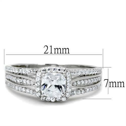 Jewellery Kingdom Ladies 2 Carat Sterling Silver Princess Cut Stamped Cubic Zirconia Ring Secondary image