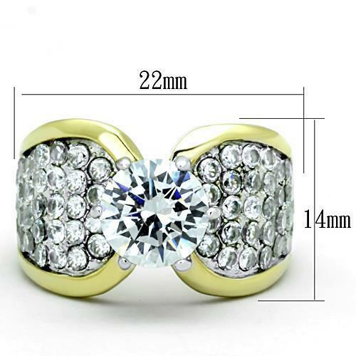 Jewellery Kingdom Ladies 2.50 Carat Solitaire Accents Cz Comfort Steel Pave Gold Ring Secondary image