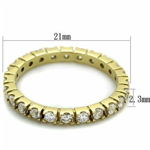 Jewellery Kingdom Ladies 2mm Full Eternity Wedding Band Stacking 18kt Steel Cz Gold Ring Secondary image