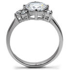 Jewellery Kingdom Ladies 3 Carat Cz Stainless Steel Anniversary Silver Ring - Jewelry Rings - British D'sire