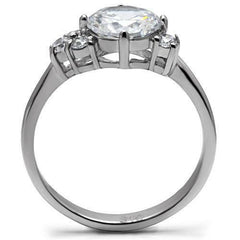 Jewellery Kingdom Ladies 3 Carat Cz Stainless Steel Anniversary Silver Ring - Jewelry Rings - British D'sire